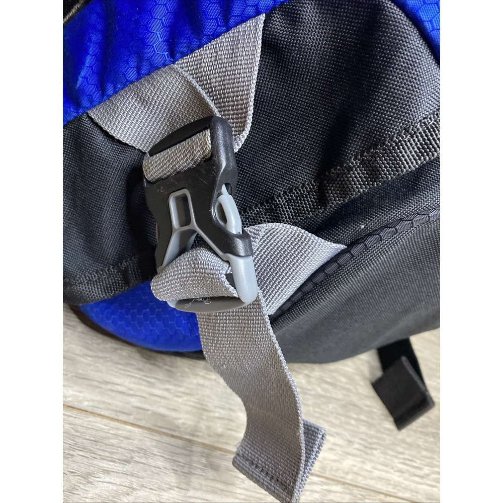 Adidas Sling Backpack Spring Load Crossbody Shoulder Strap 16x20 Black Blue Gray - Picture 10 of 16